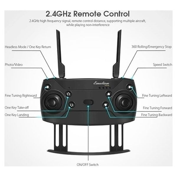 Professional HD 4K Folding RC Drone - 3 Batteries