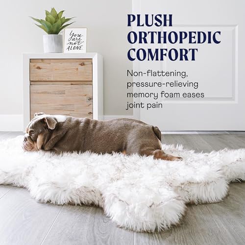 White PupRug Orthopedic Dog Bed, 40" L X 25" W