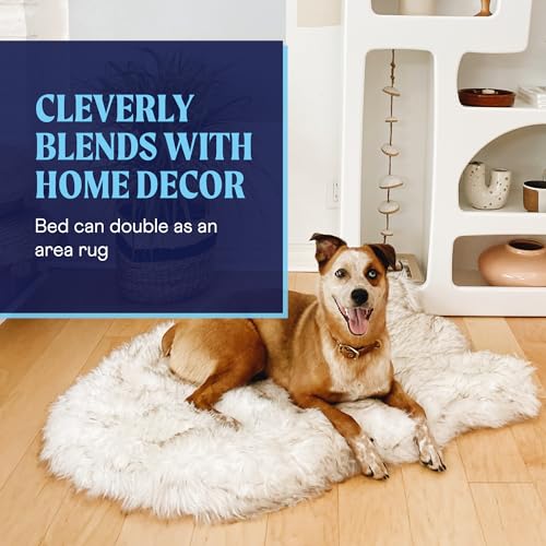 White PupRug Orthopedic Dog Bed, 40" L X 25" W