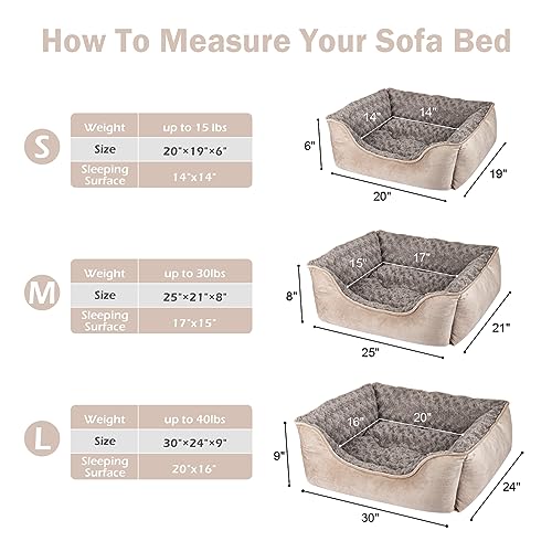 Rectangle Beige Dog Bed for All Sizes