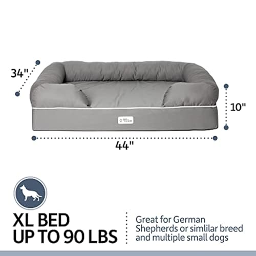 PetFusion Orthopedic Memory Foam Dog Bed, Slate Grey