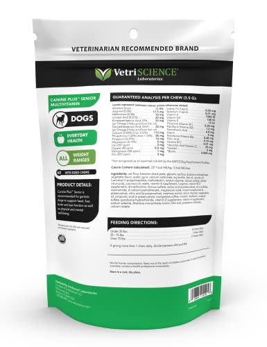 VETRISCIENCE Canine Plus Senior MultiVitamin Chews - Vet Recommended
