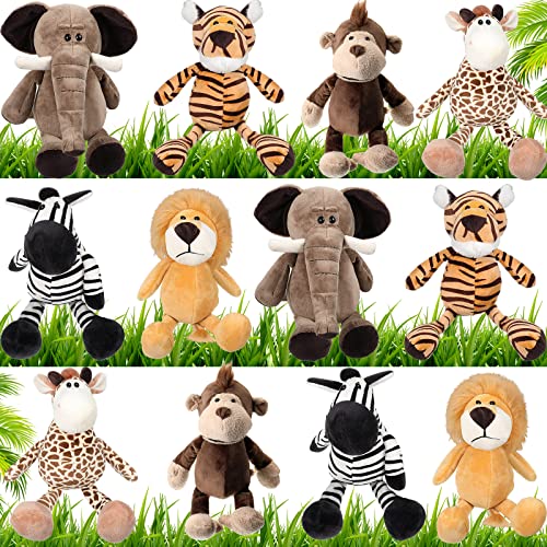 Safari Stuffed Animals Set for Kids Zoo Animal Party