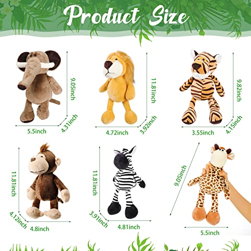 Safari Stuffed Animals Set for Kids Zoo Animal Party