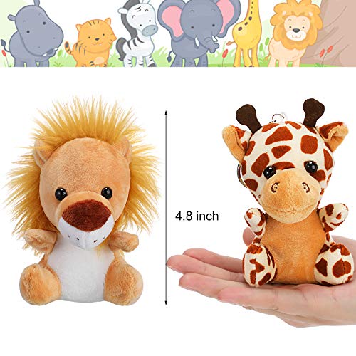 Set of 12 Mini Stuffed Zoo Animal Plush Toys