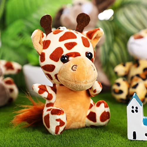 Set of 12 Mini Stuffed Zoo Animal Plush Toys