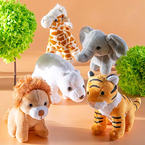 PREXTEX Safari Friends Stuffed Animal Set - 5 Animals
