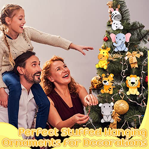 6 Mini Stuffed Jungle Animals Plush Toys Set