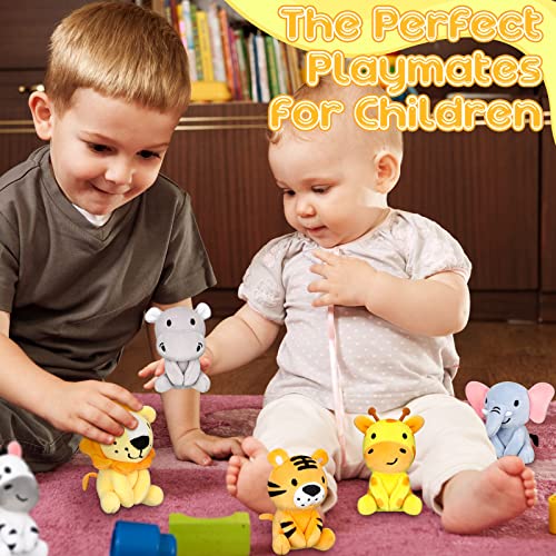 6 Mini Stuffed Jungle Animals Plush Toys Set