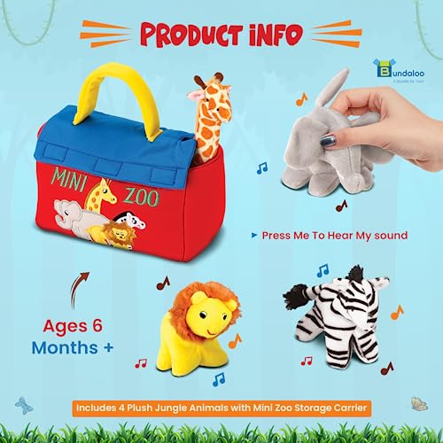 Interactive Plush Mini Zoo Animals Playset