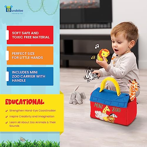 Interactive Plush Mini Zoo Animals Playset