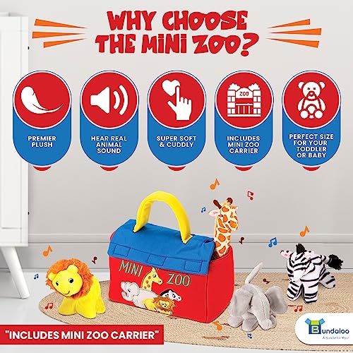 Interactive Plush Mini Zoo Animals Playset