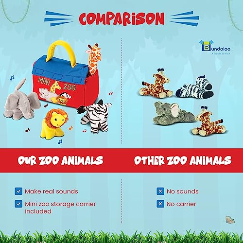 Interactive Plush Mini Zoo Animals Playset
