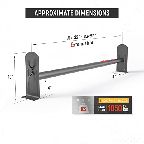 Universal 3 Bar Ladder Roof Van Rack - Black