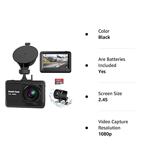 Dual Dash Cam Full HD 1080P with 32GB SD