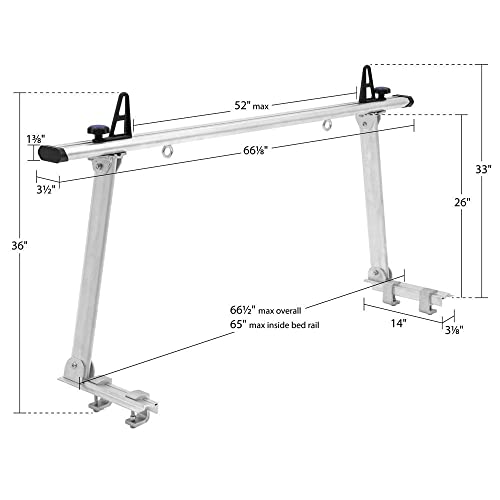 Universal Aluminum Truck Ladder Rack - 800-lb Capacity