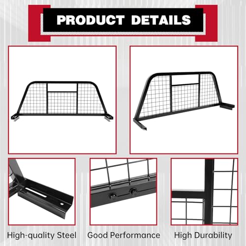 Black Steel Adjustable Safety Rack for Full-Size Truck