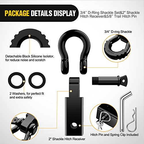 Nilight Shackle Hitch Receiver Kit - Heavy Duty