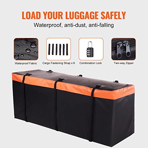 VEVOR 60x24x6 Hitch Mount Cargo Carrier with 500lb Capacity