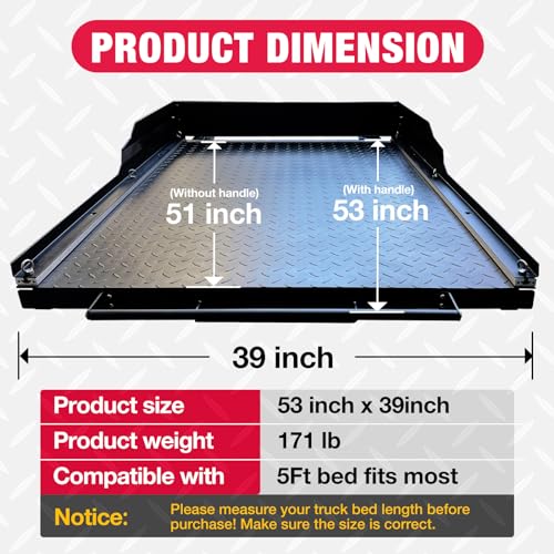 Kreboc 51''X39'' Truck Bed Slide Tray Organizer