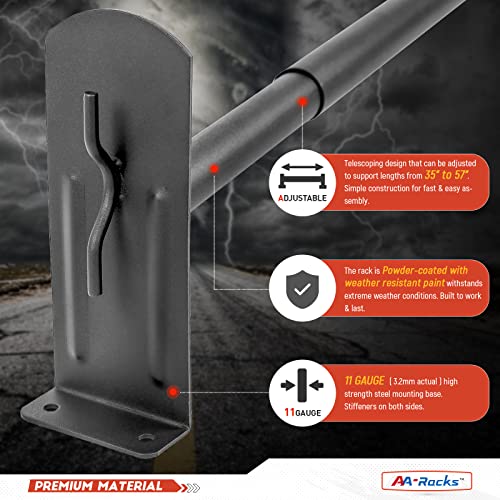 Universal 3 Bar Ladder Roof Van Rack - Black