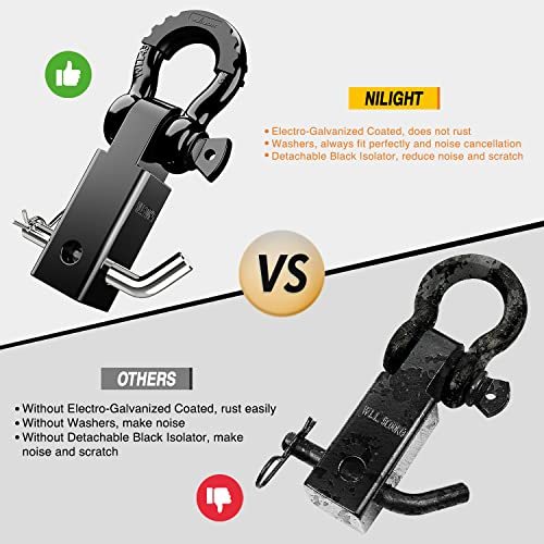 Nilight Shackle Hitch Receiver Kit - Heavy Duty