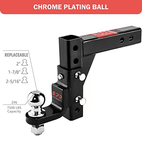 Adjustable Trailer Hitch Ball Mount, 2" Tow Balls, 7500lbs