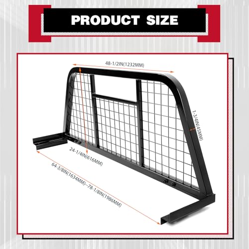 Black Steel Adjustable Safety Rack for Full-Size Truck