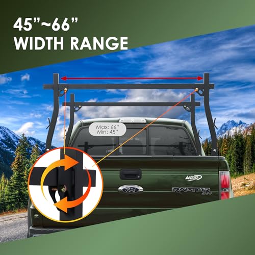 Extendable Universal Steel Pickup Truck Ladder Rack Set