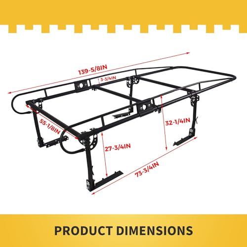 ECOTRIC 1000 LBS Adjustable Truck Bed Utility Rack