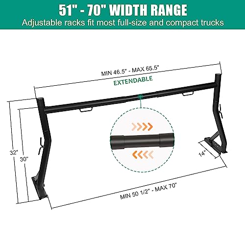 Non-Drilling Heavy Duty Steel Truck Bed Ladder Rack