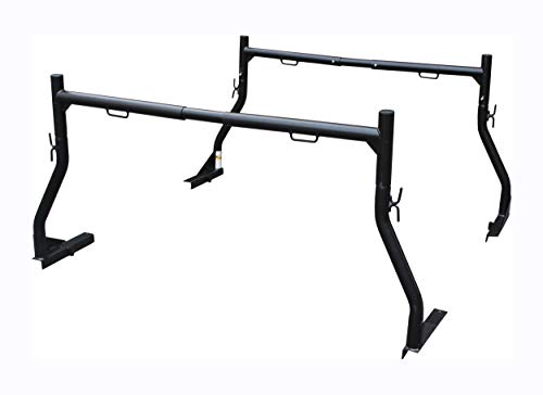 Adjustable Steel Truck Ladder Utility Racks, Black, Set