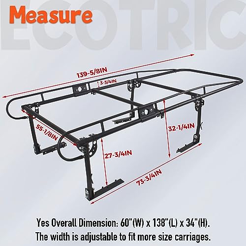 ECOTRIC 1000 LBS Contractor Truck Ladder Rack