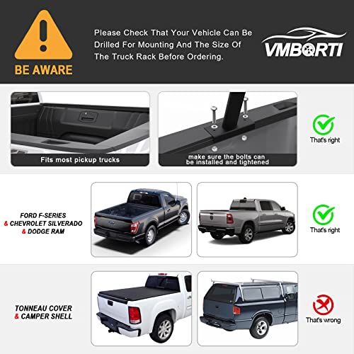 Aluminum Truck Bed Ladder Rack, Adjustable with 800lbs Capacity