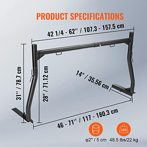 VEVOR Extendable Truck Ladder Rack - 800 lbs Capacity