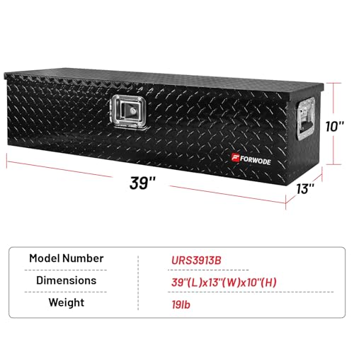 High-Quality 39" Aluminum Truck Bed Toolbox - Black
