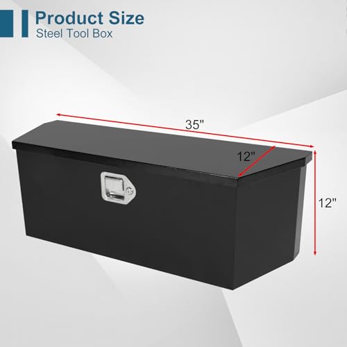 Black 35"X12"X12" Heavy Duty Truck Tool Box Organizer