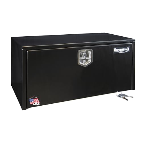 Black Steel Underbody Truck Box with T-Handle Latch