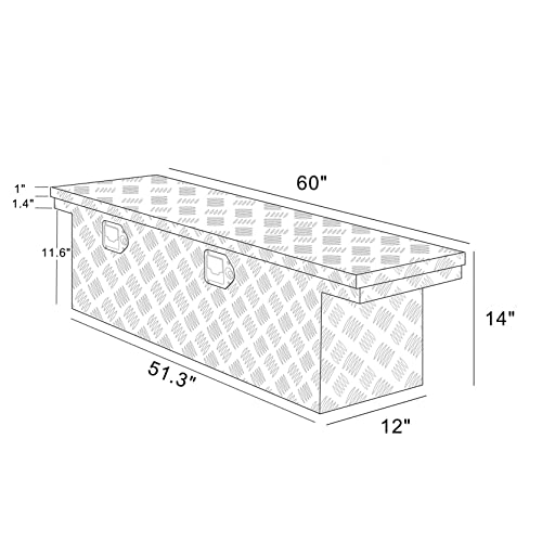 60" Heavy Duty Aluminum Truck Tool Box - Black