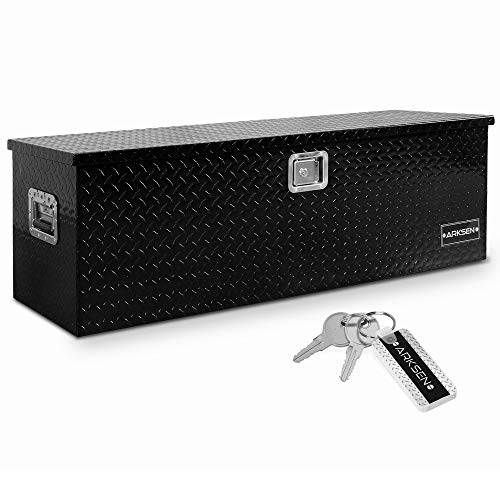 ARKSEN 49" Aluminum Diamond Plate Truck Tool Box, Black