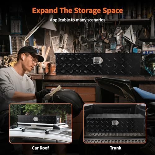 Goldbling Heavy Duty Aluminum Tool Box for Pick Up Trucks