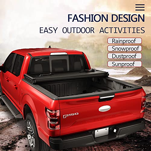 CARMOCAR Tri-Fold Tonneau Cover for Ford F-150