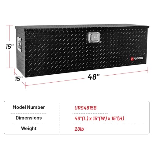 FORWODE 48" Aluminum Truck Tool Box - Black