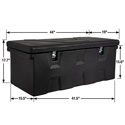Black Poly All-Purpose Truck Chest, Contractor Toolbox Organizer