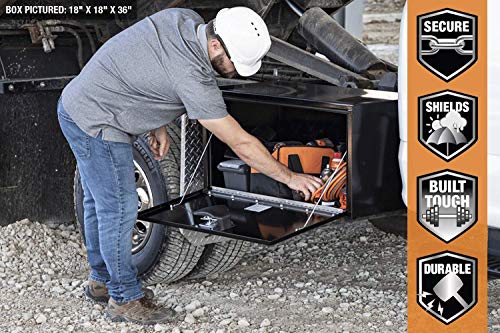 Black Steel Underbody Truck Box with T-Handle Latch