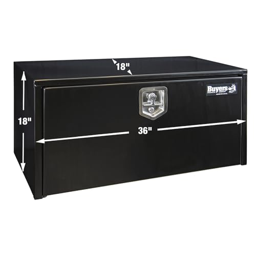 Black Steel Underbody Truck Box with T-Handle Latch