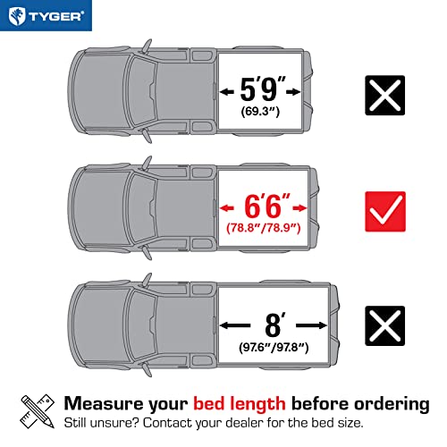 Tyger Auto Soft Tri-Fold Tonneau Cover for Chevy/GMC