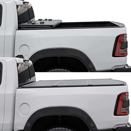 Toptiny Hard Folding Tonneau Cover for Dodge Ram
