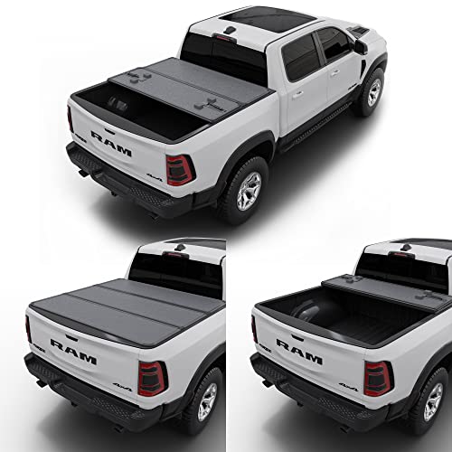 Toptiny Hard Folding Tonneau Cover for Dodge Ram