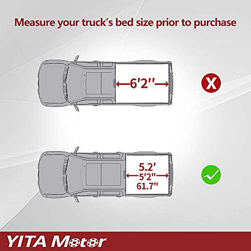 YITAMOTOR Soft Roll Up Truck Bed Tonneau Cover - Chevy Colorado/GMC Canyon 5.2 ft Bed
